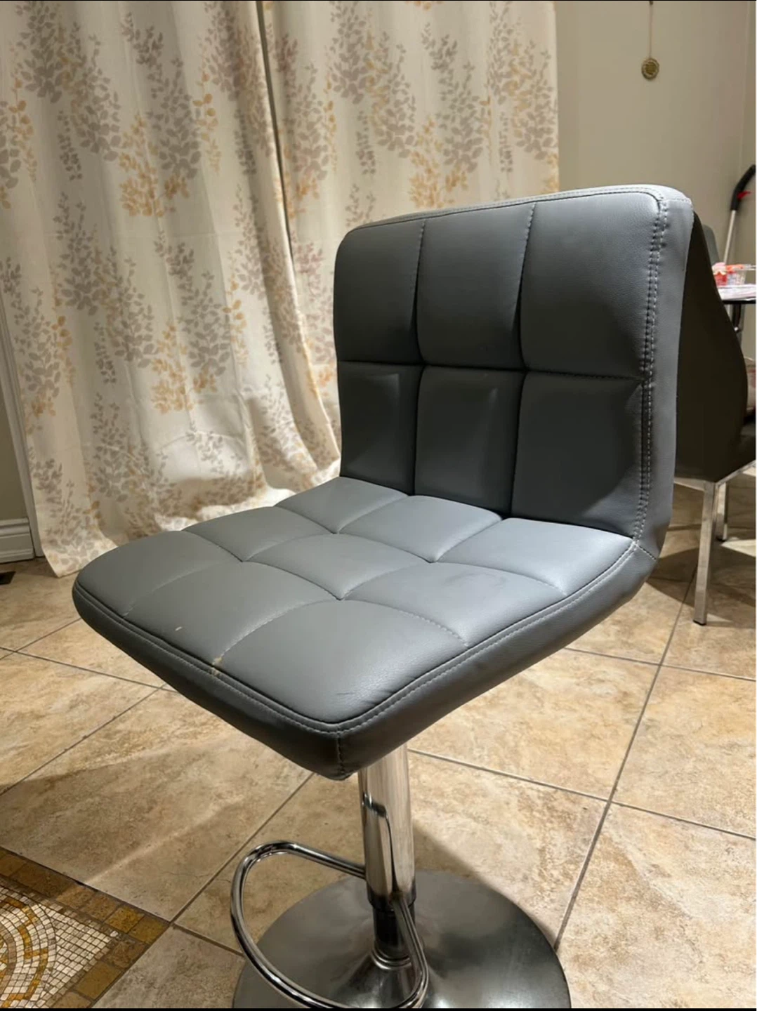 Grey Faux Leather Bar Stool - photo 2