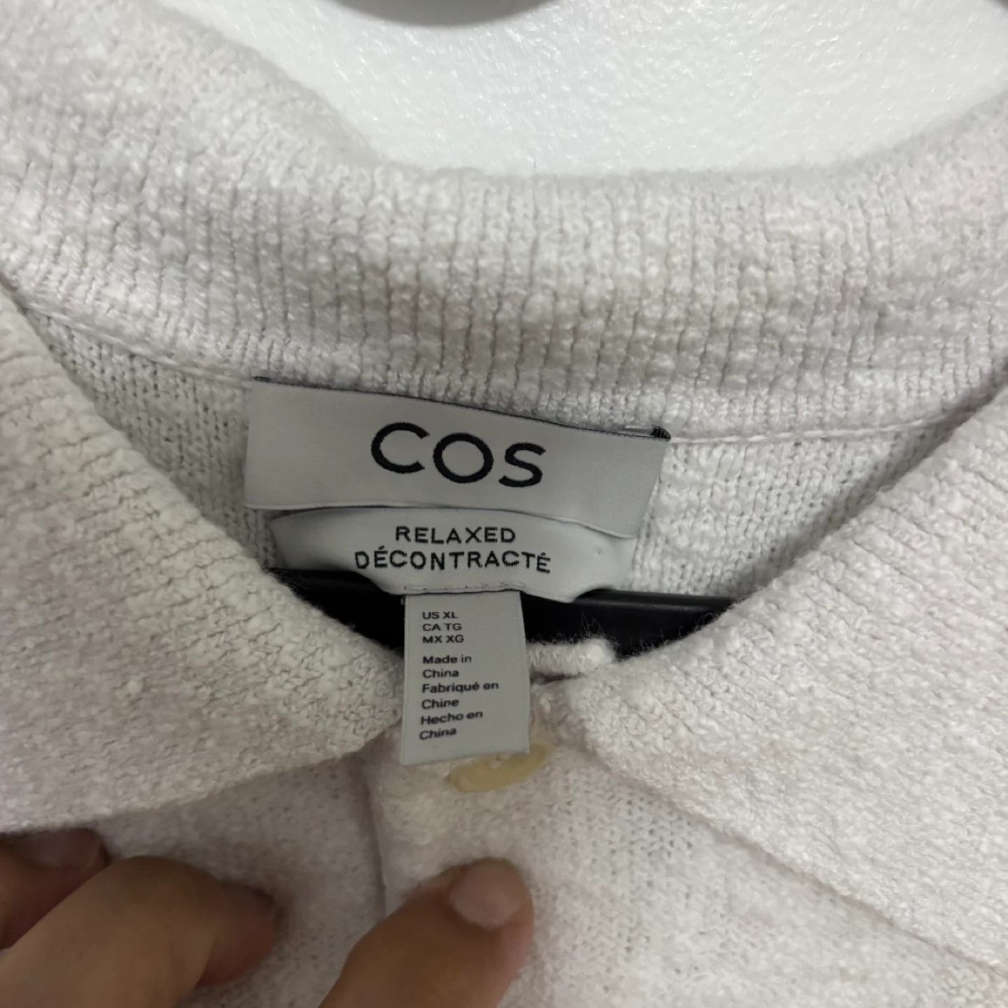 COS Relaxed Fit Polo Shirt - White - XL - photo 3