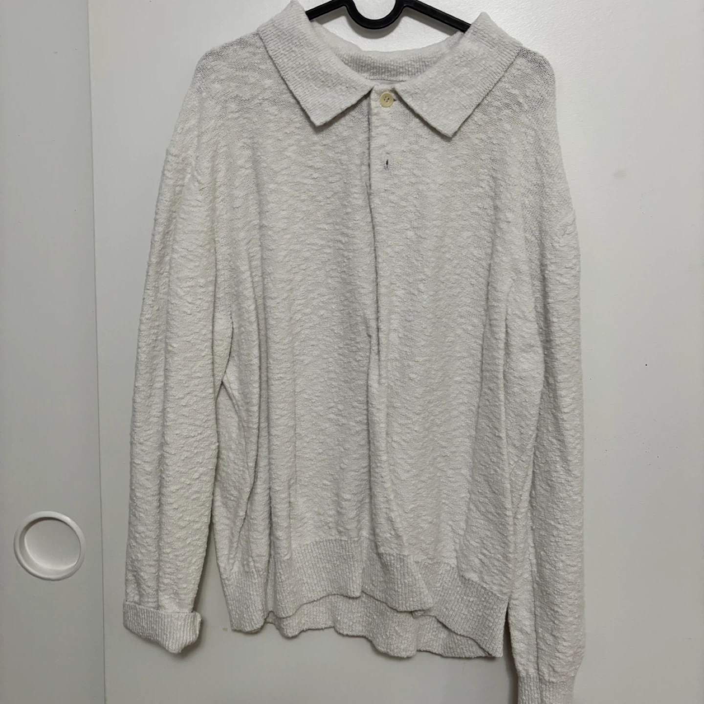 COS Relaxed Fit Polo Shirt - White - XL