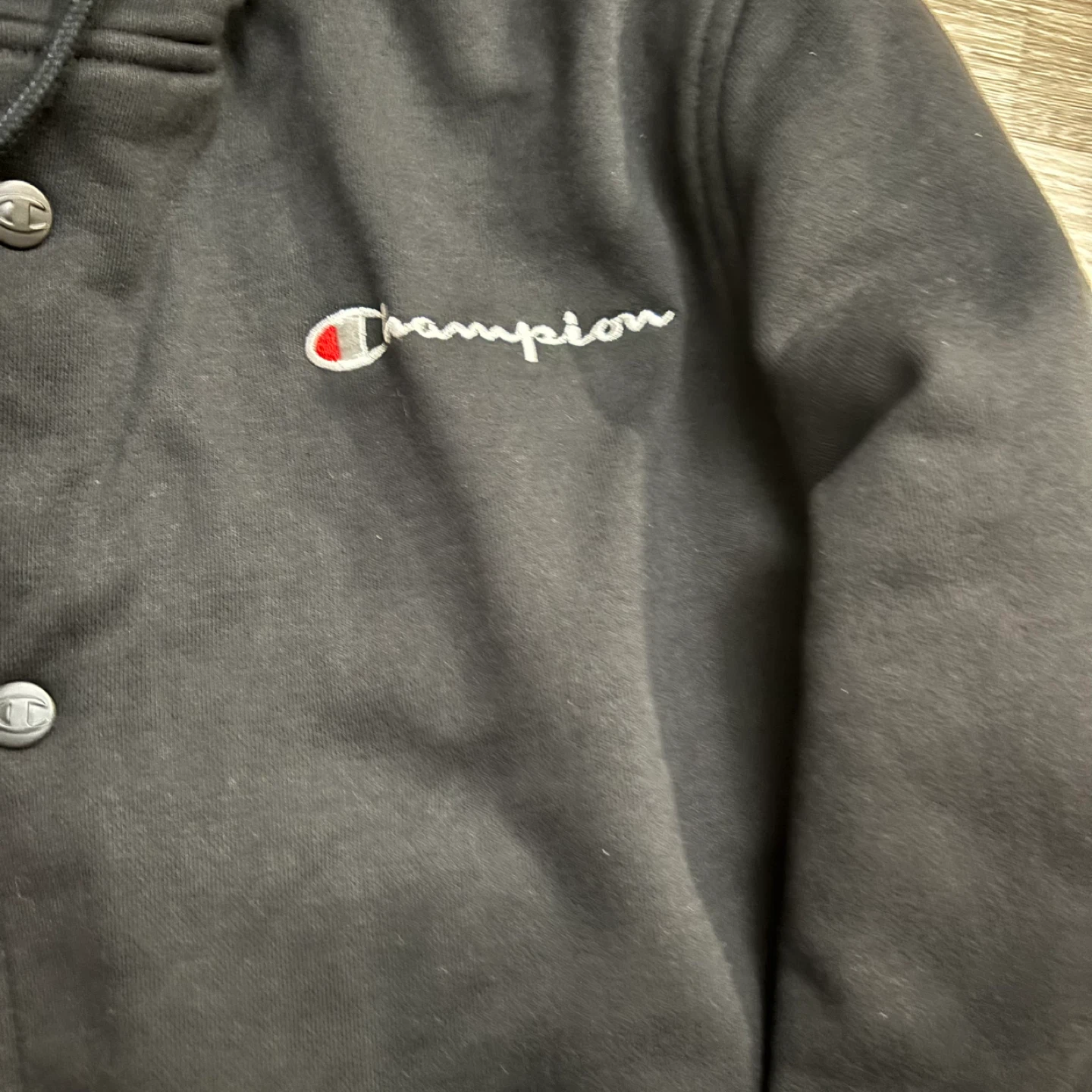 Champion Black Hoodie Jacket Size Small - photo 5