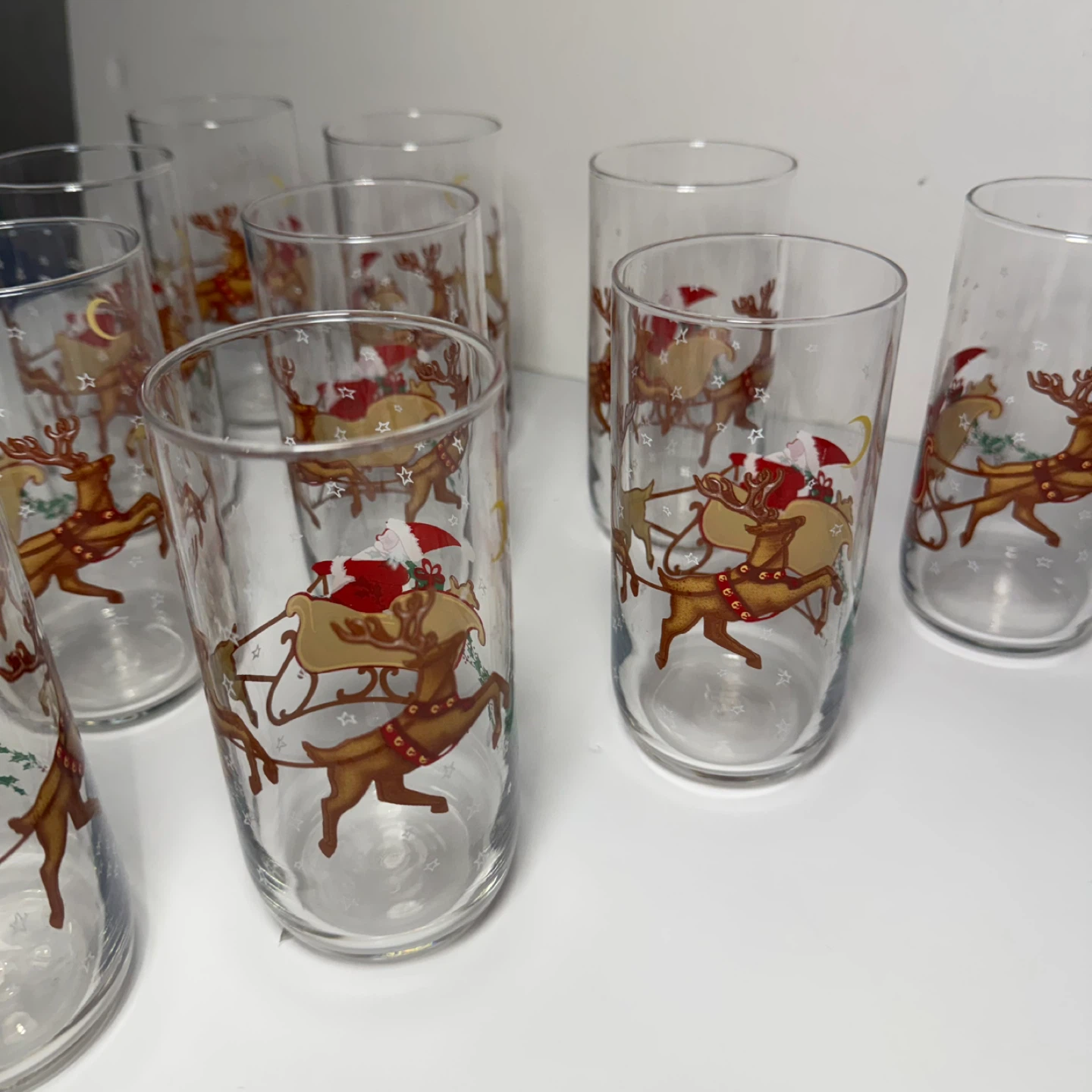 Set of 10 Vintage Libbey Christmas Tumbler Glasses - photo 3