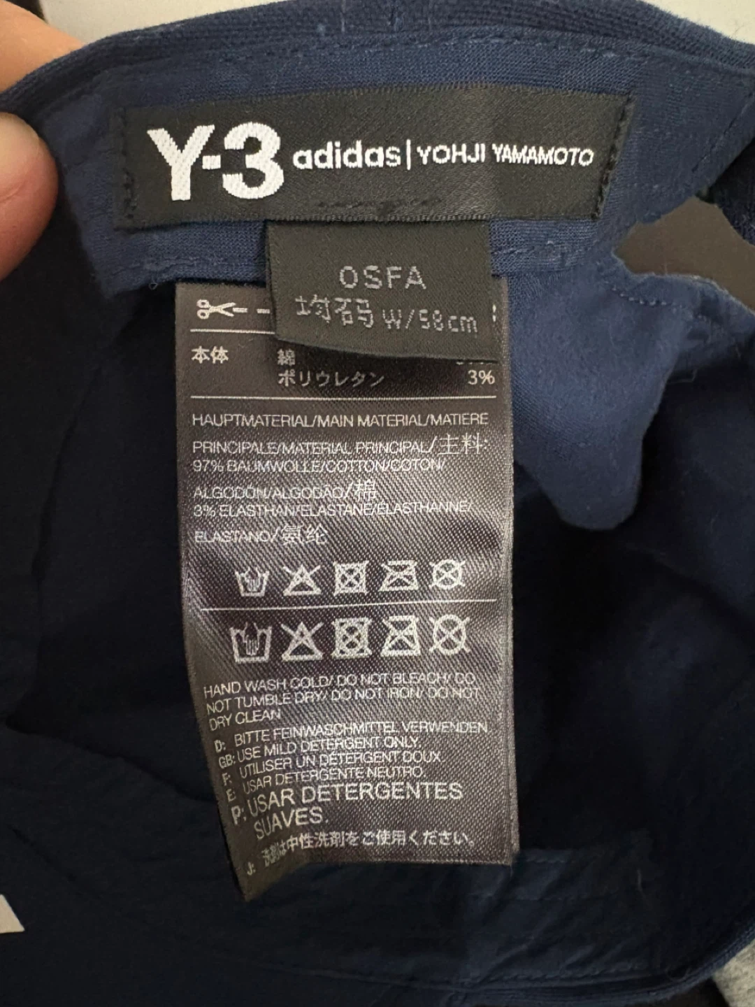 Y-3 Adidas Yohji Yamamoto OSFA Navy Baseball Cap - photo 2