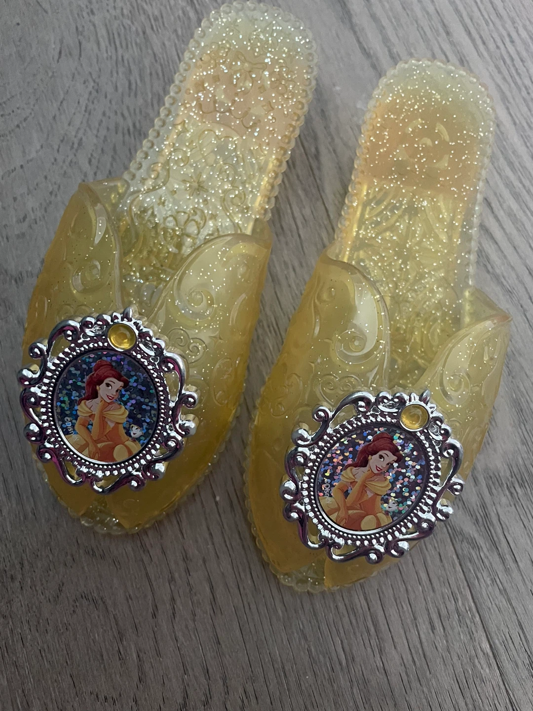 Kids Yellow Glitter Belle Princess Shoes Toddler