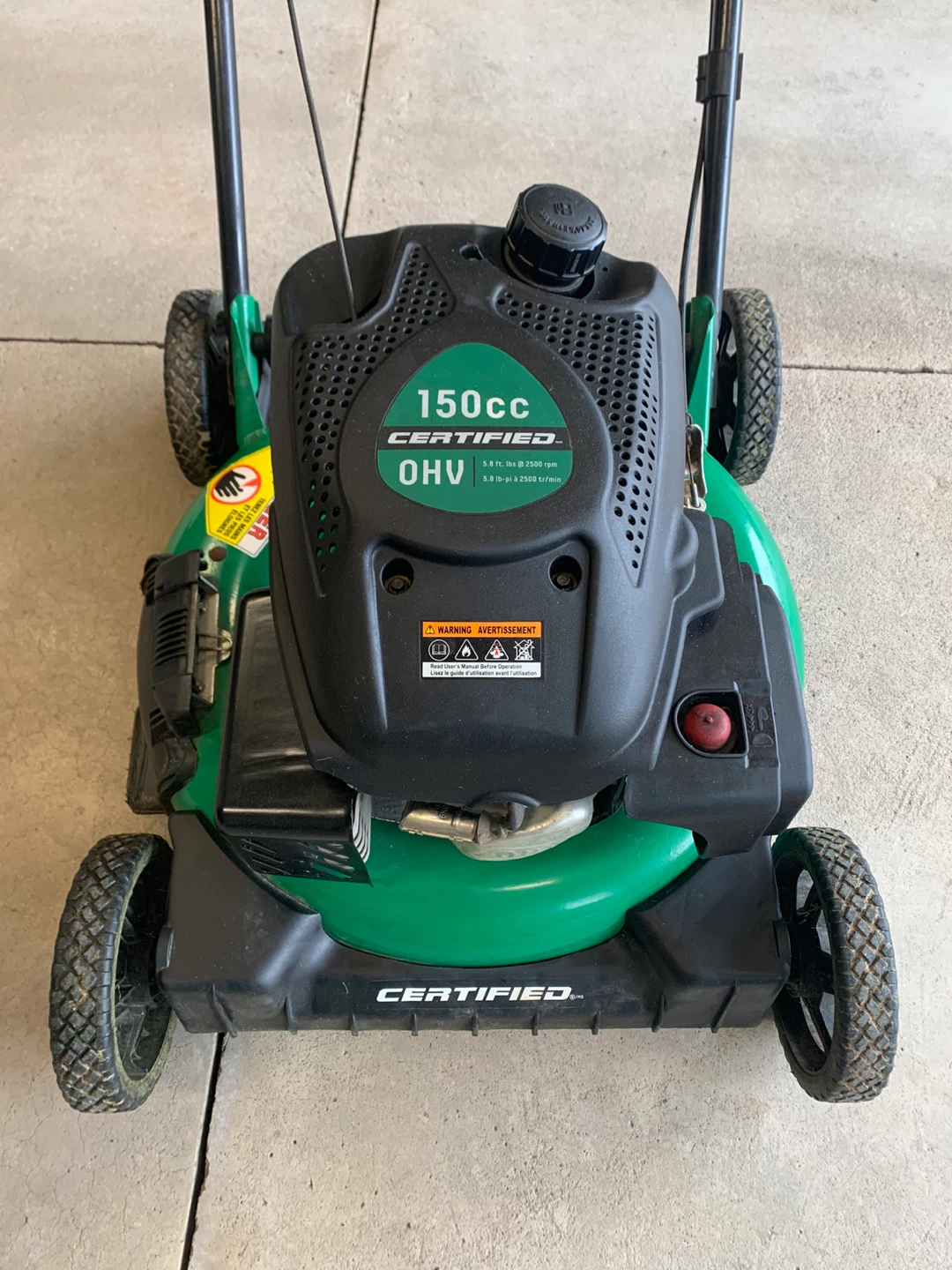 Certified 150cc OHV Lawn Mower