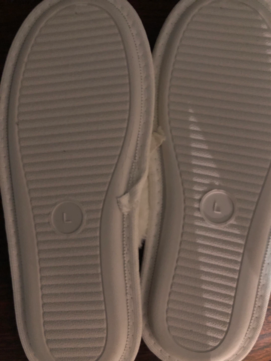 White Fuzzy Slippers with Bow - Size L - photo 3