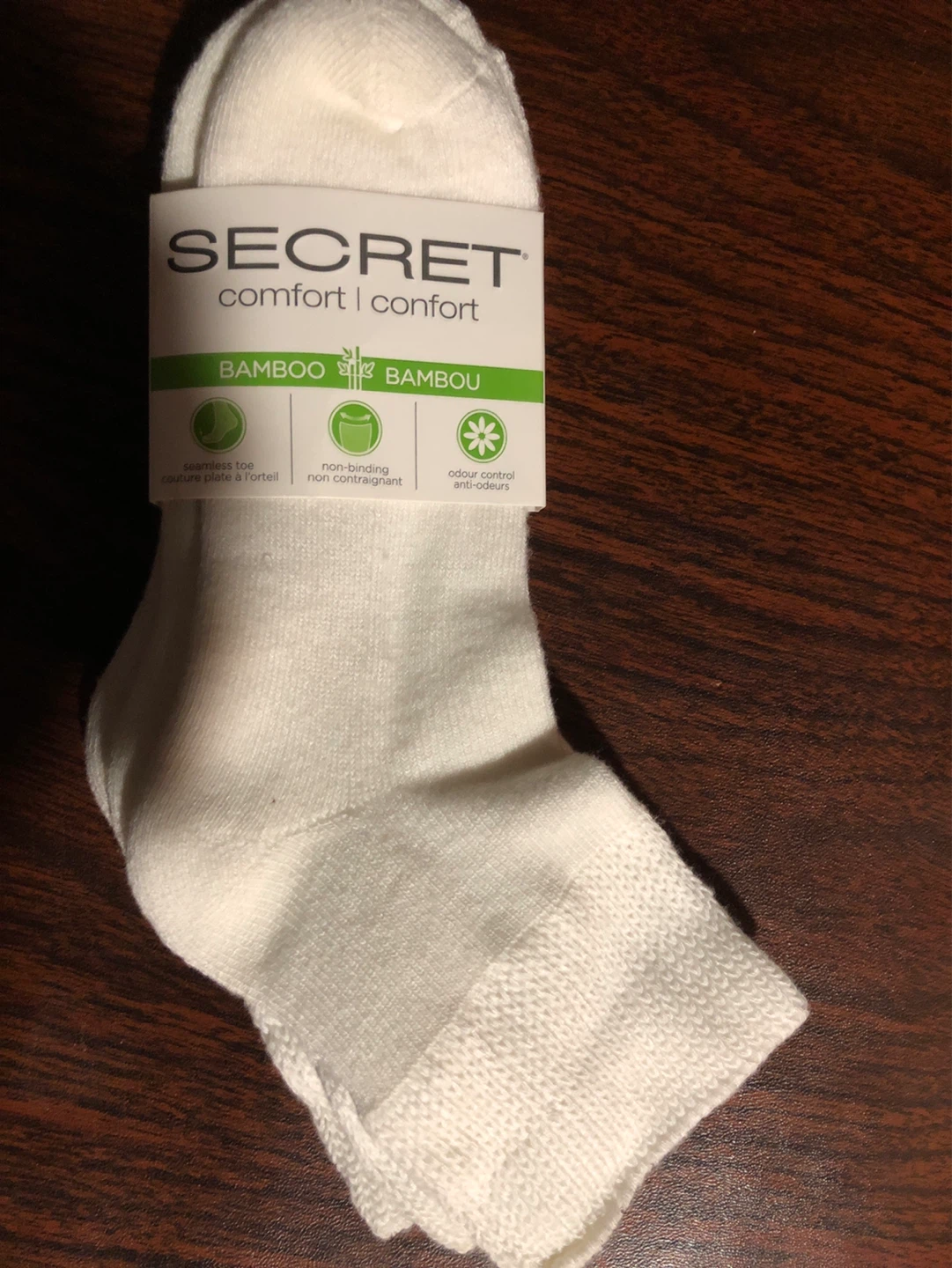 Women’s Secret Comfort Bamboo Quarter Socks White Size 6-10
