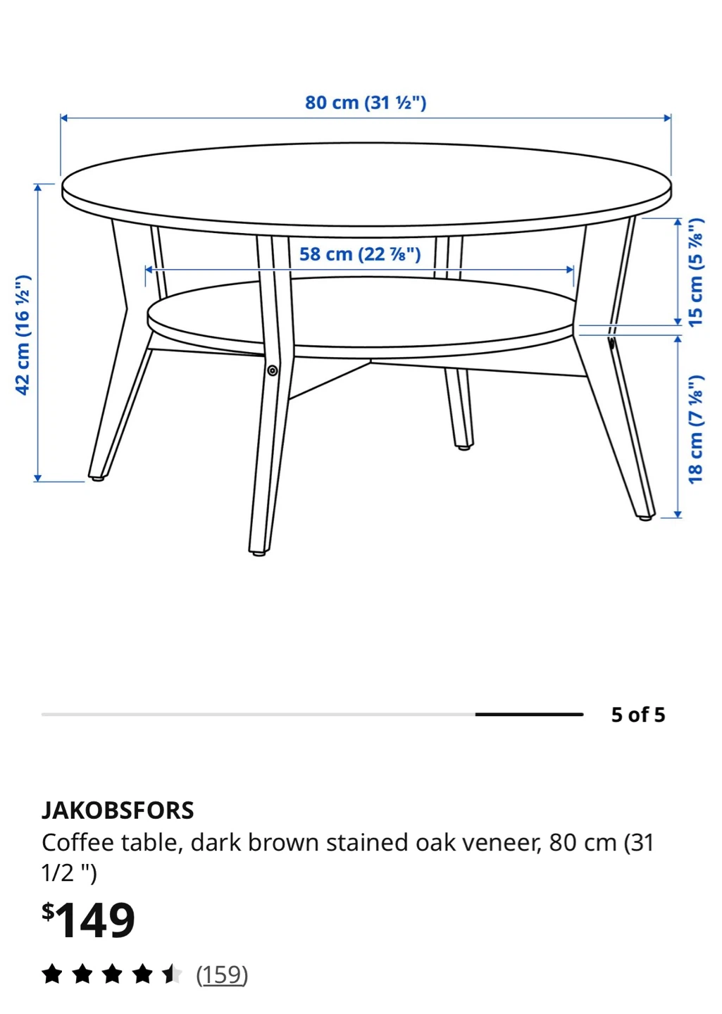 JAKOBSFORS Coffee Table - Dark Brown Oak Veneer - photo 3