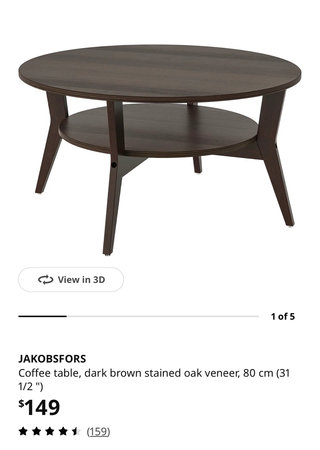 JAKOBSFORS Coffee Table - Dark Brown Oak Veneer - photo 4