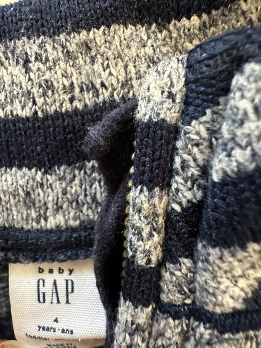 Baby Gap Striped 1/4 Zip Pullover Sweater - Size 4 - photo 2