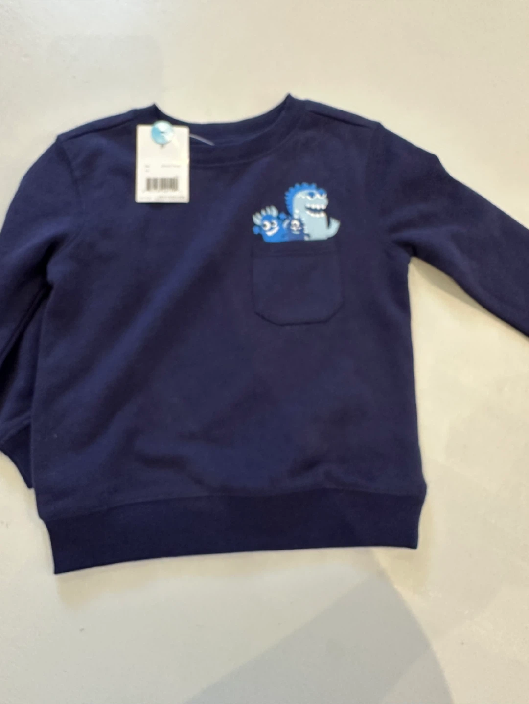 Navy Blue Monster Print Sweatshirt - Size 2T - photo 2