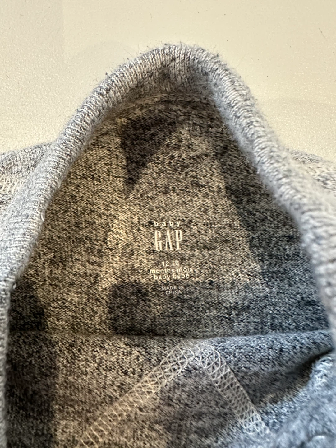 Gap Baby Grey Marled Long Sleeve Romper - 18 Months