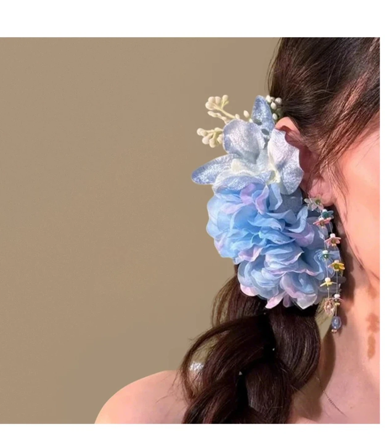 Blue Floral Hair Claw Clip