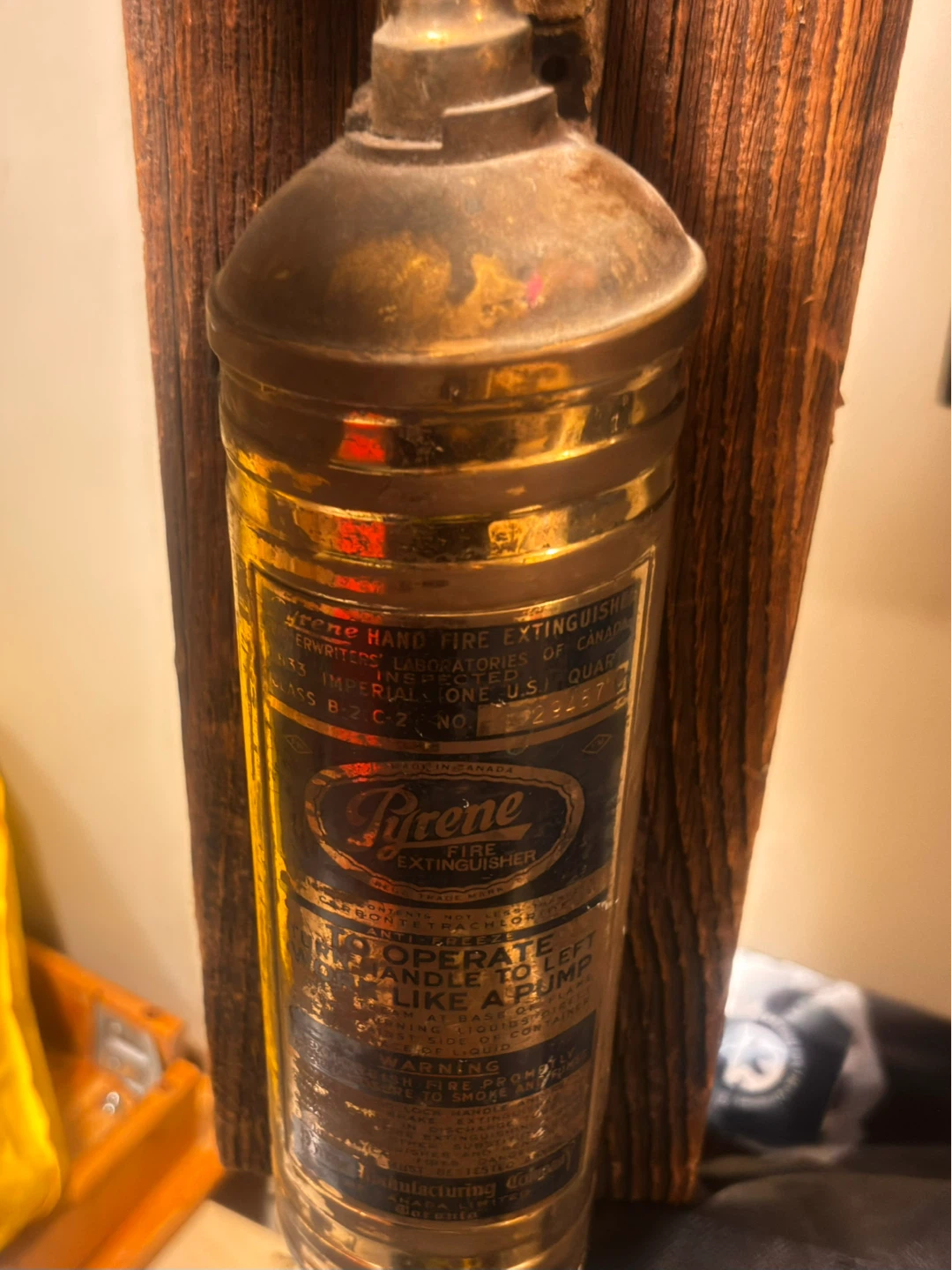 Pyrene Hand Fire Extinguisher Vintage