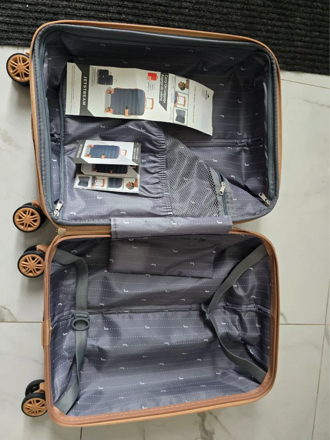 Jetstream Blue and Tan Hardshell Spinner Luggage - photo 3