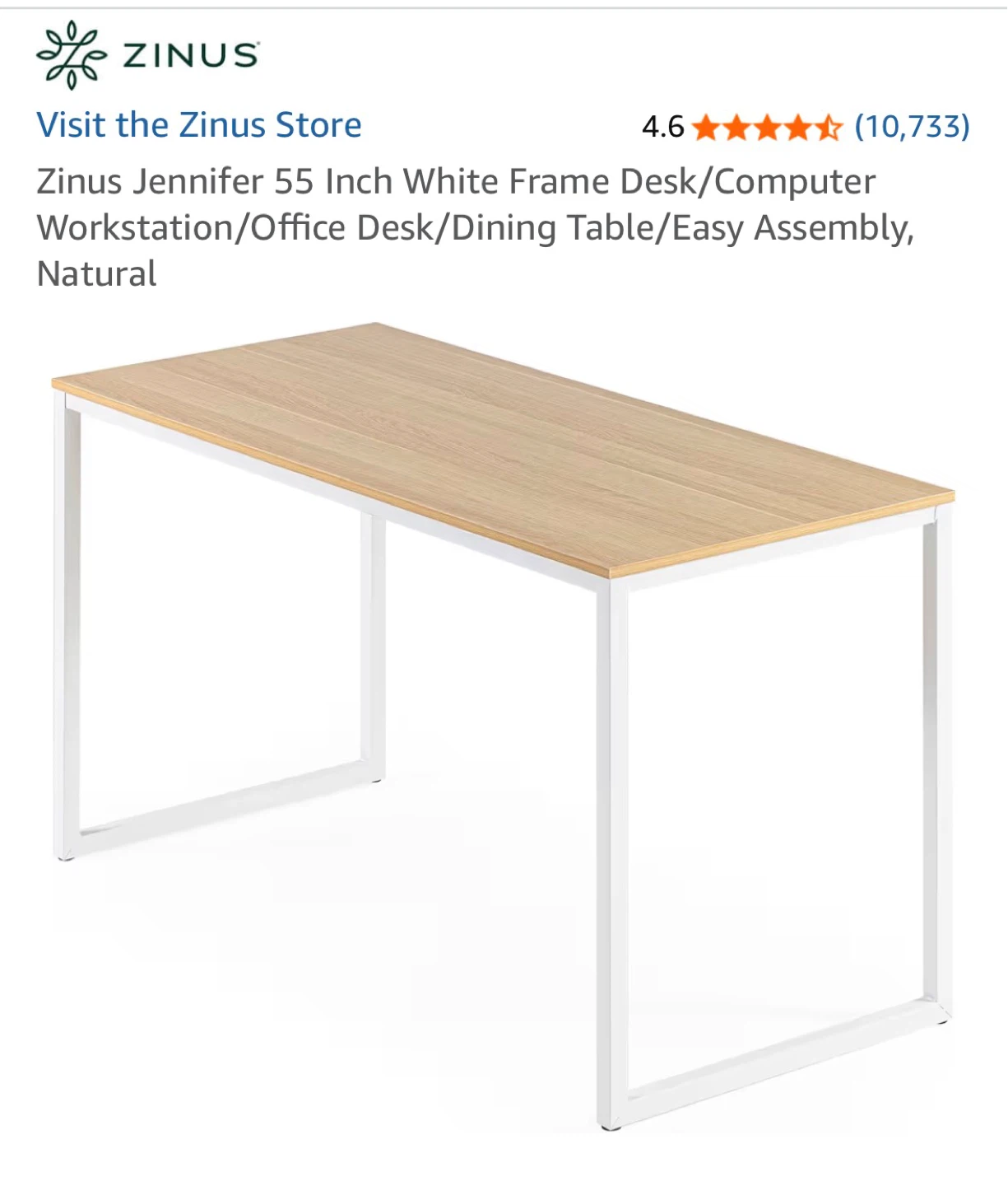 Zinus Jennifer Desk (55”) - photo 2