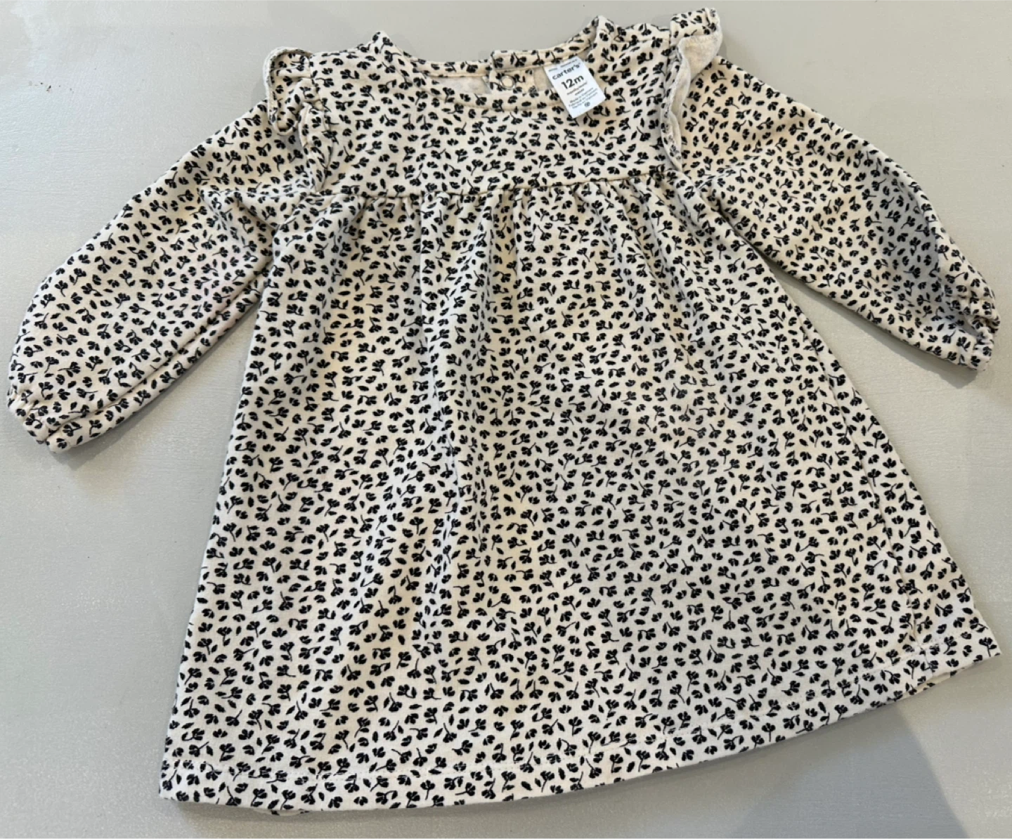 Carters Baby Girls Dress 12m Floral Long Sleeve