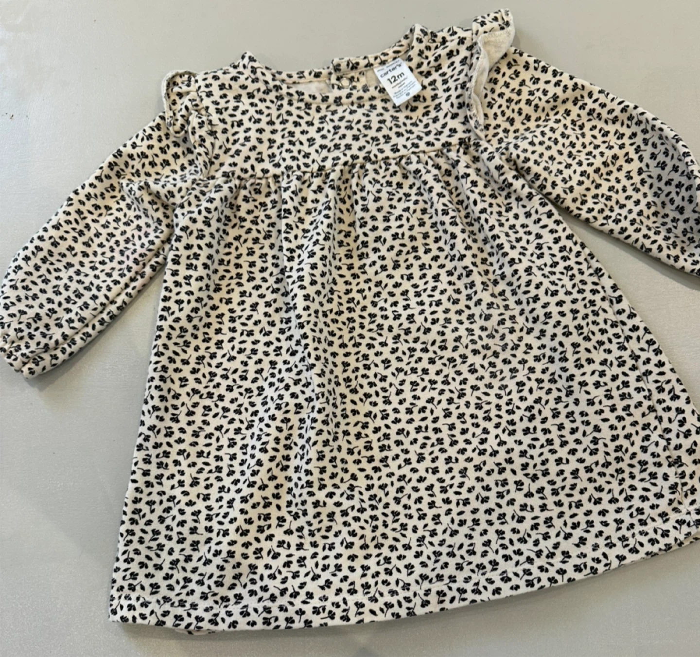 Carters Baby Girls Dress 12m Floral Long Sleeve - photo 2