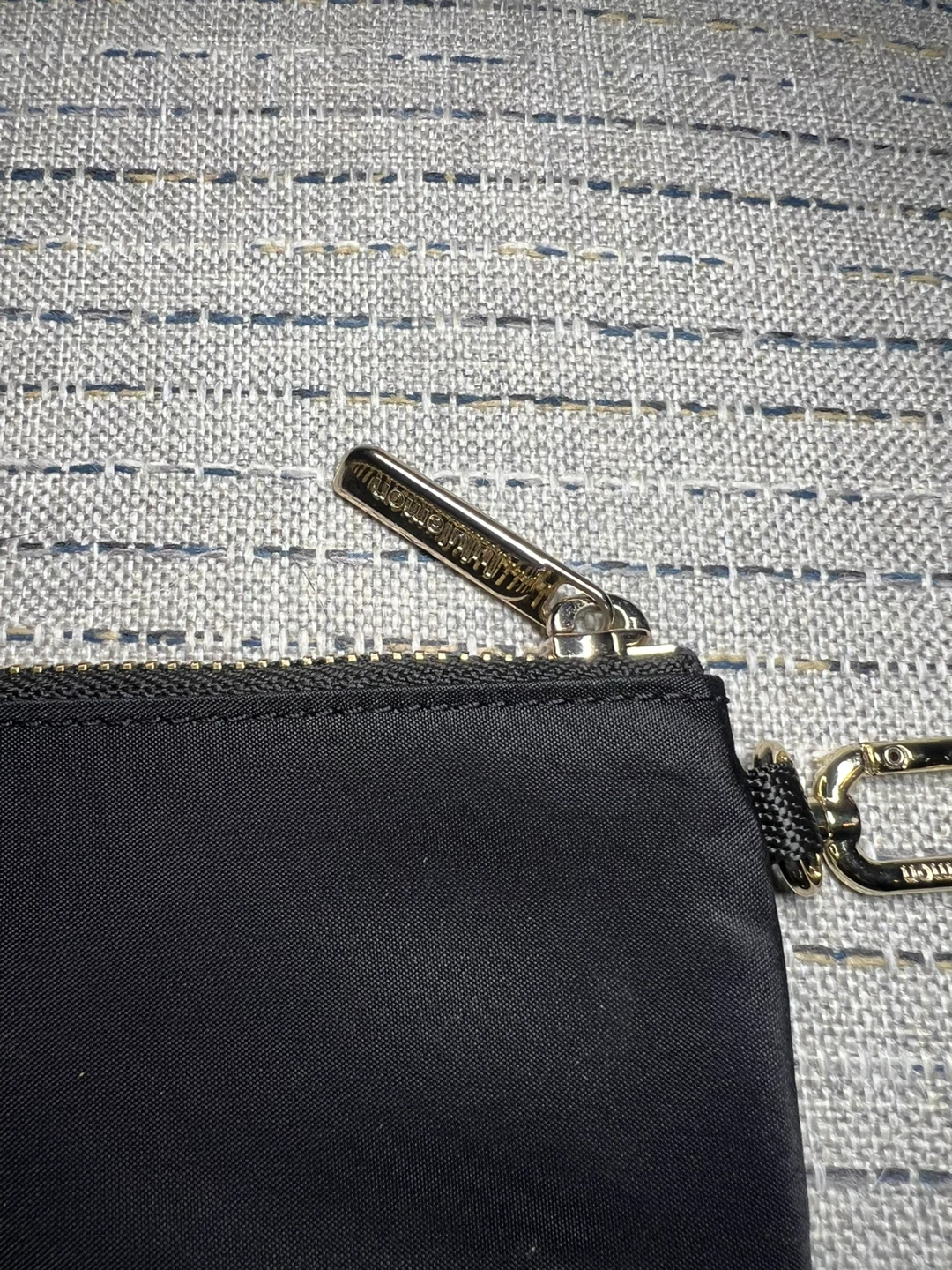 Lululemon Black Zippered Pouch with Keychain Clip