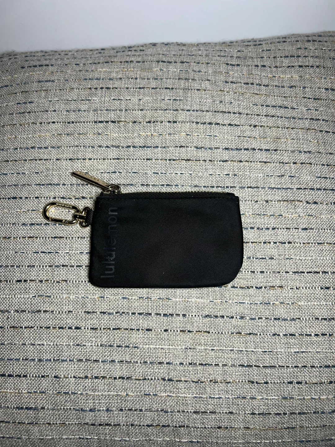 Lululemon Black Zippered Pouch with Keychain Clip - photo 2