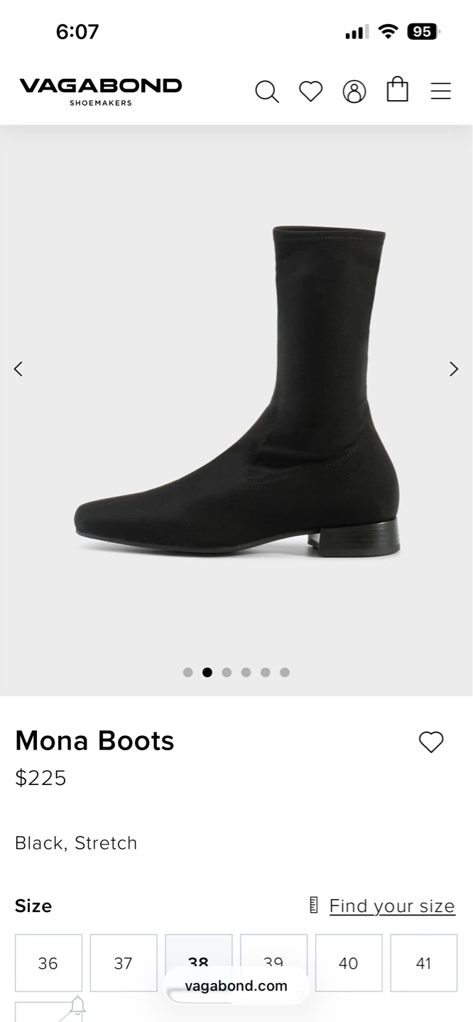 Vagabond Mona Boots - Black, Stretch - photo 2