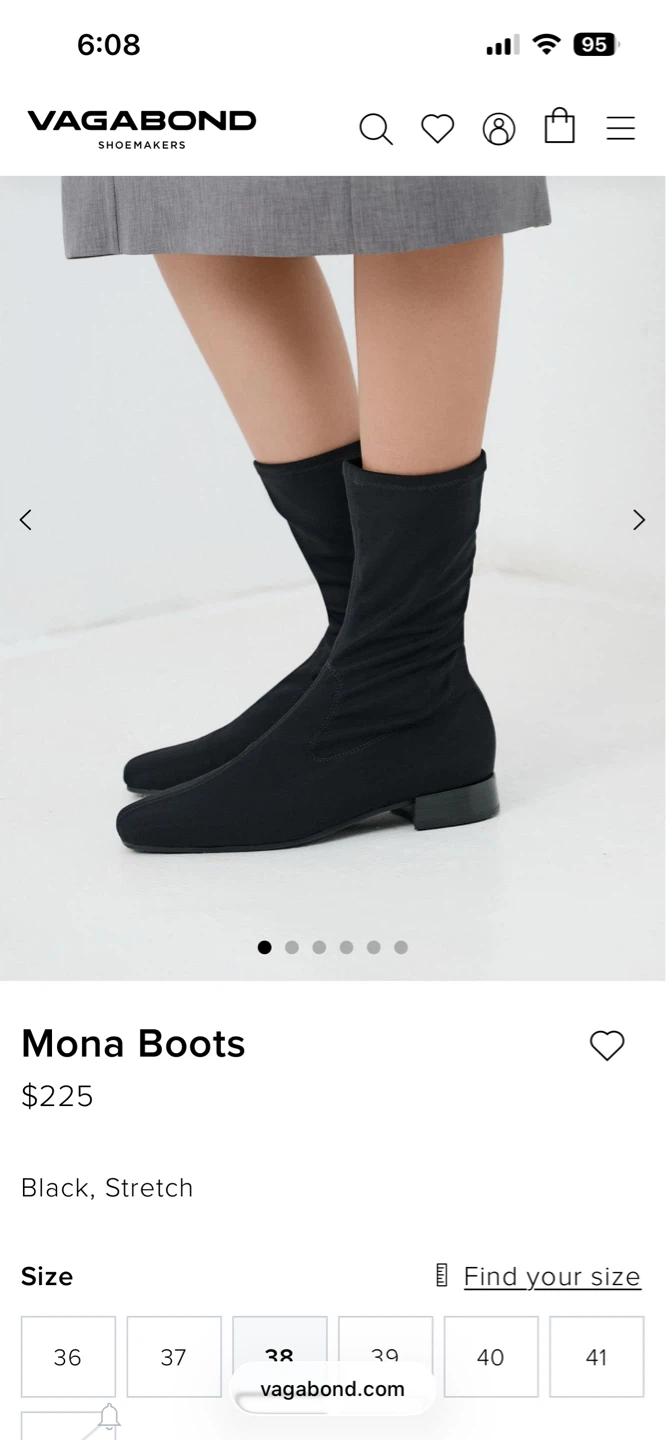 Vagabond Mona Boots - Black, Stretch