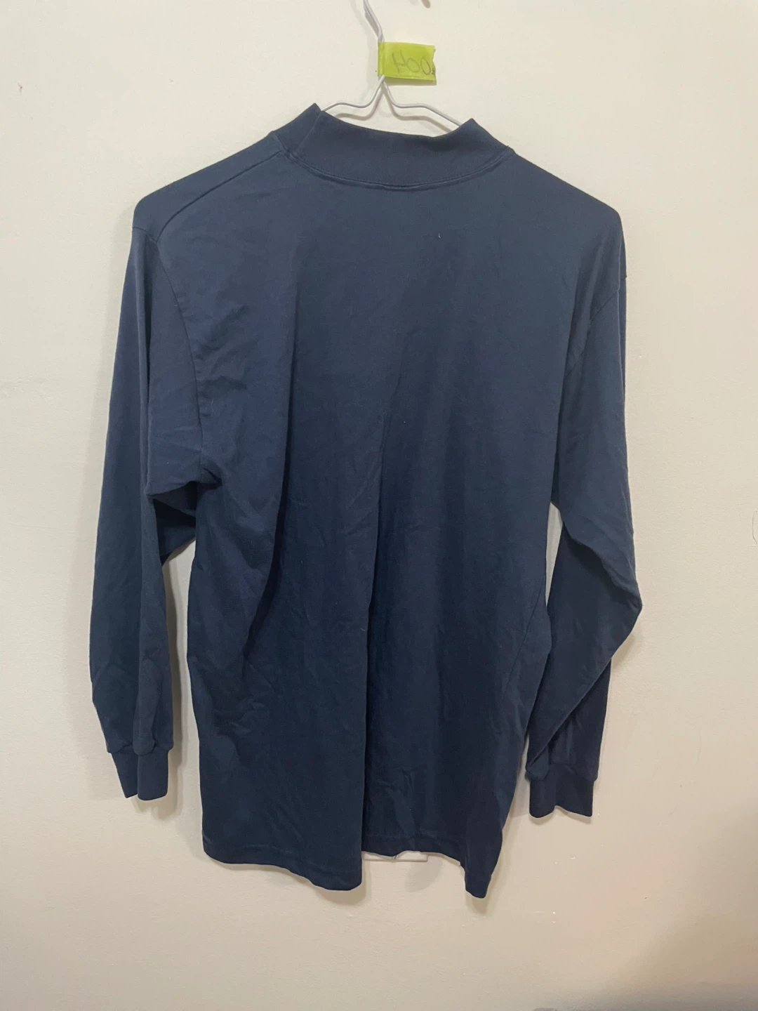 Navy Blue Mock Neck Long Sleeve Shirt - photo 2