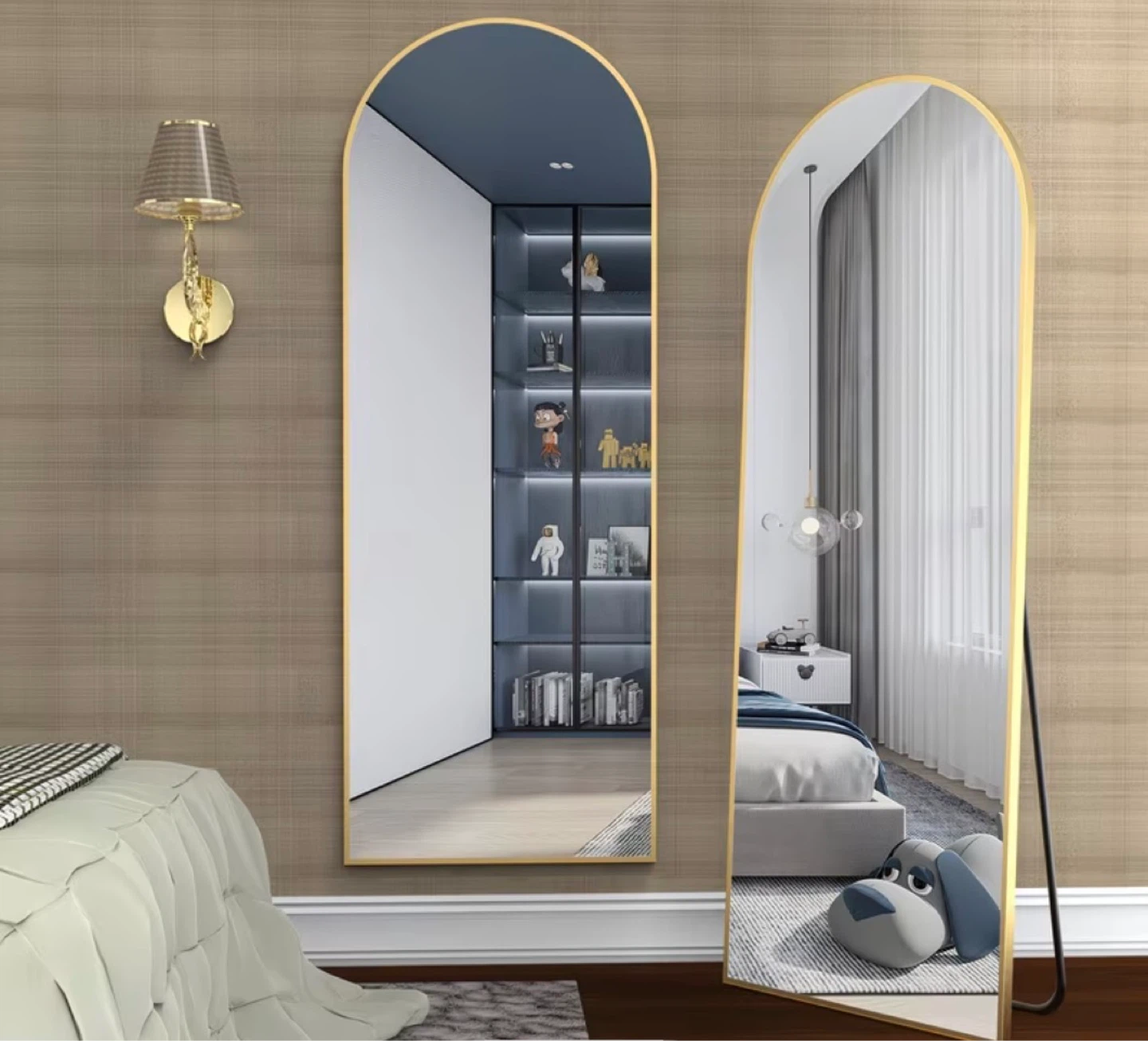 Arched Full Length Mirror - Gold Frame 64in - photo 3