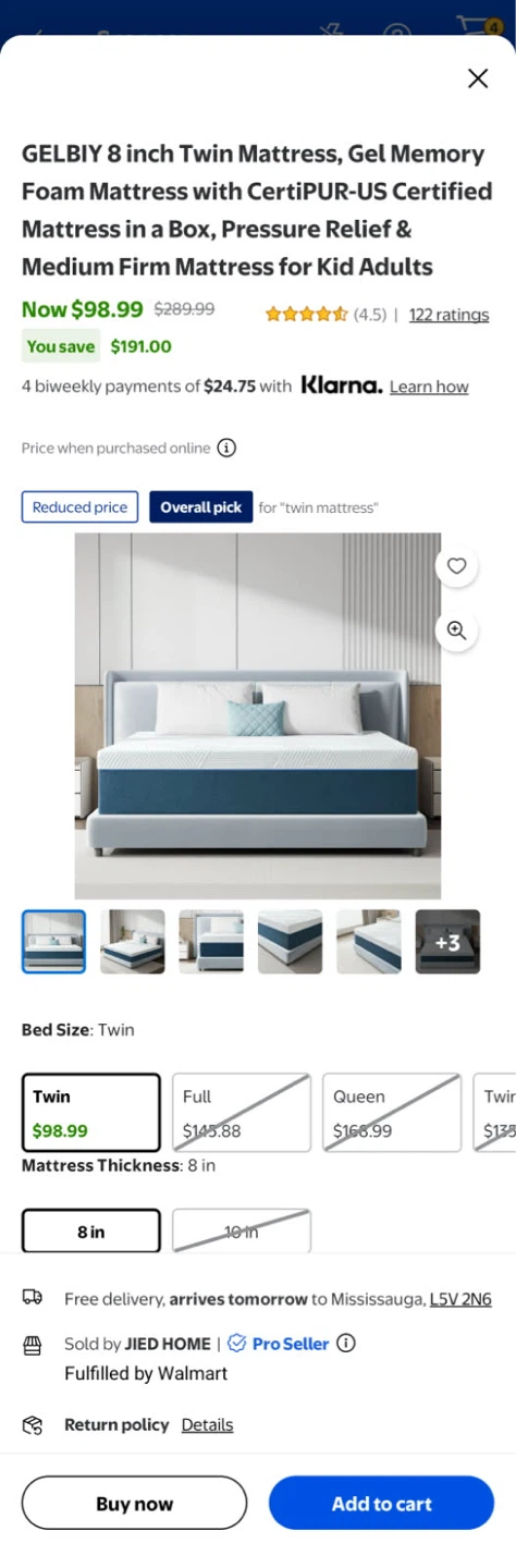 GELBIY 8 inch Twin Mattress