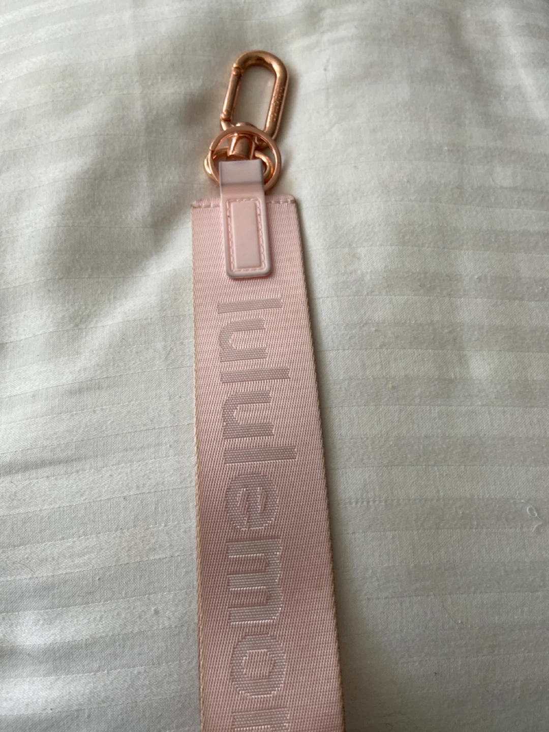 Lululemon Pink Ribbon Keychain Charm