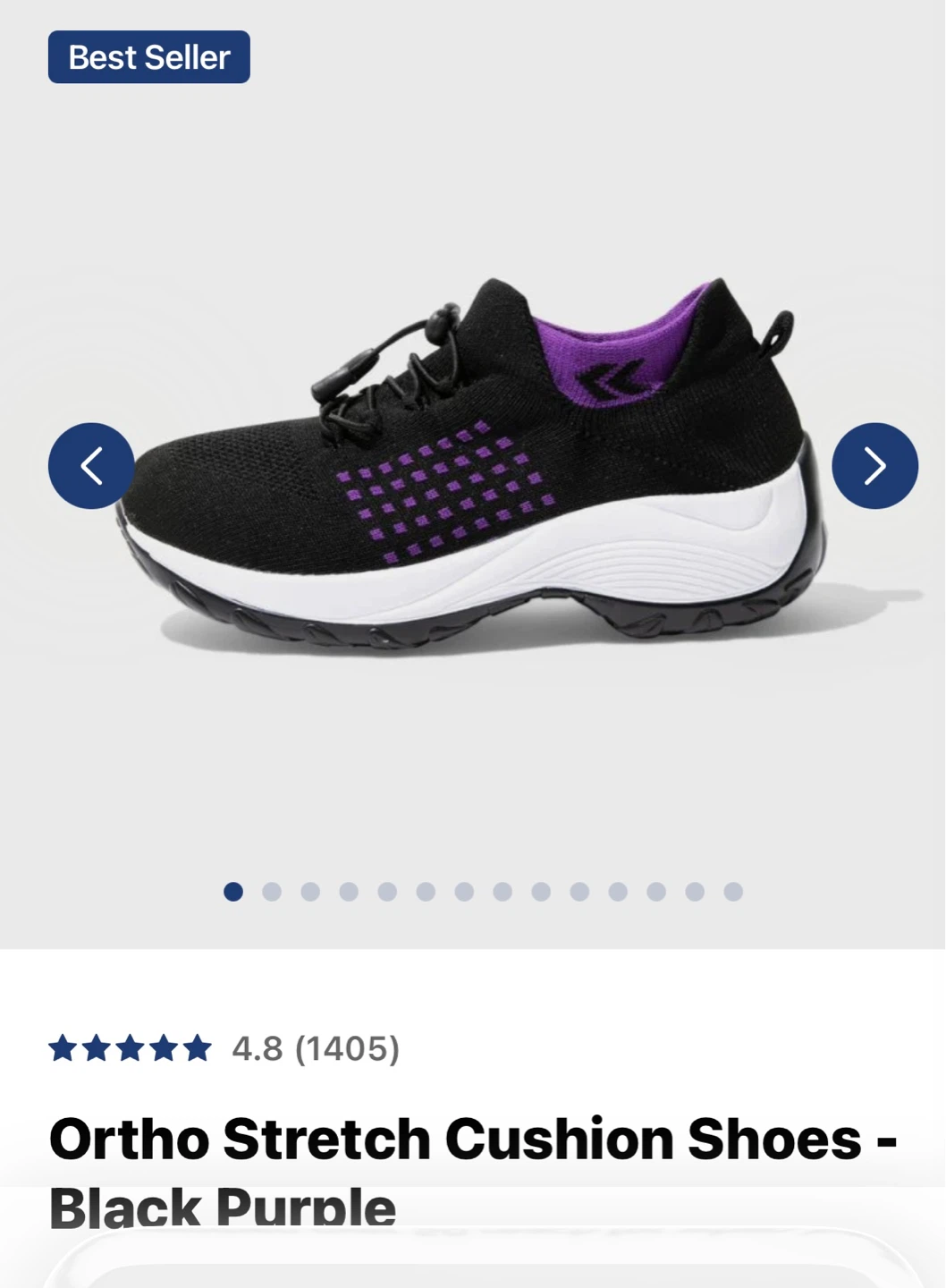 Ortho Stretch Cushion Shoes - Black Purple