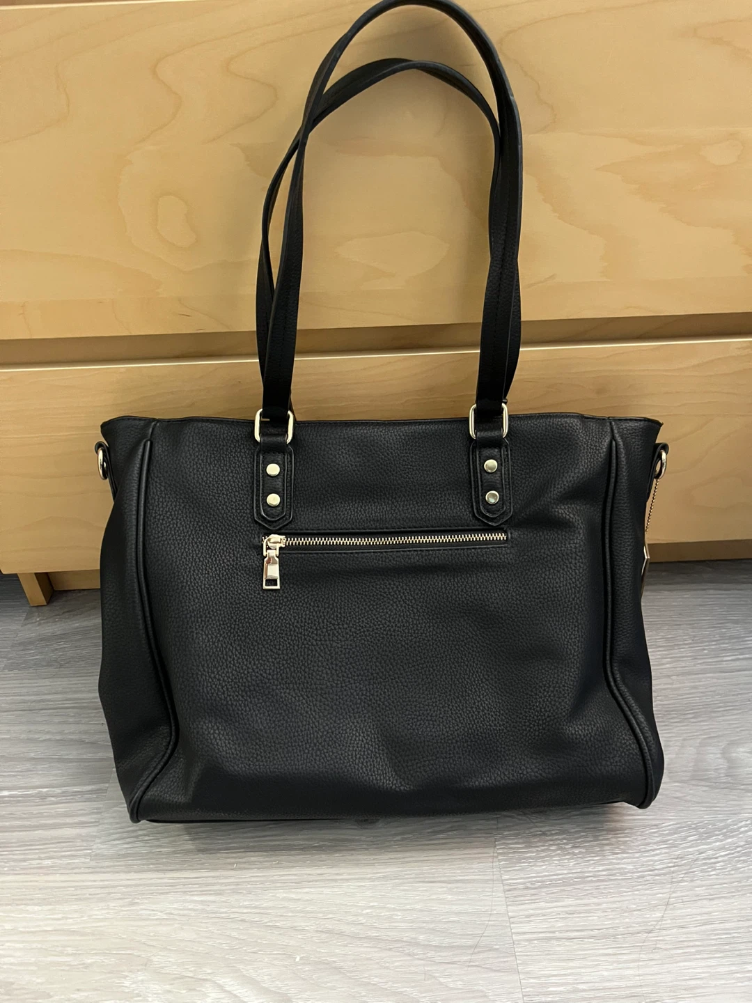 Mystique Black Vegan Leather Tote Bag - photo 3