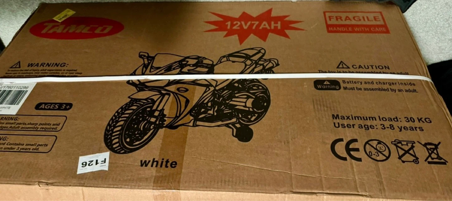 Tamco 12V Kids Electric Motorcycle - White - photo 5