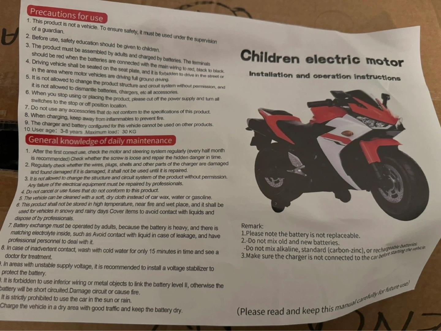 Tamco 12V Kids Electric Motorcycle - White - photo 4
