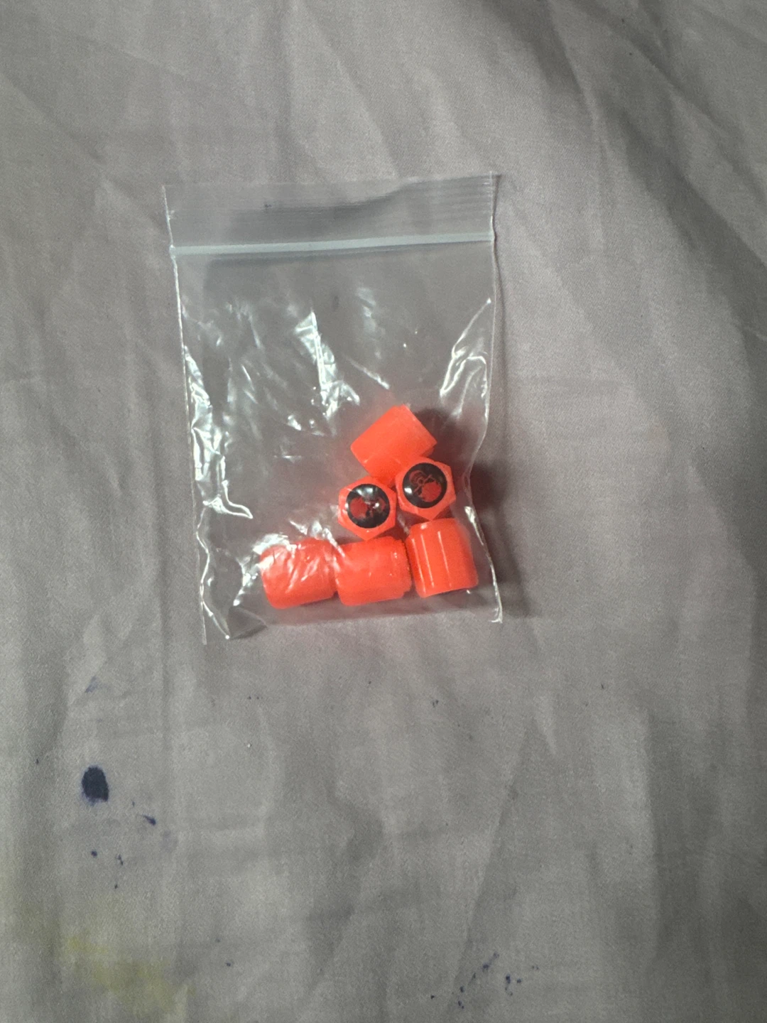 Orange Tire Valve Caps - Lights up at night