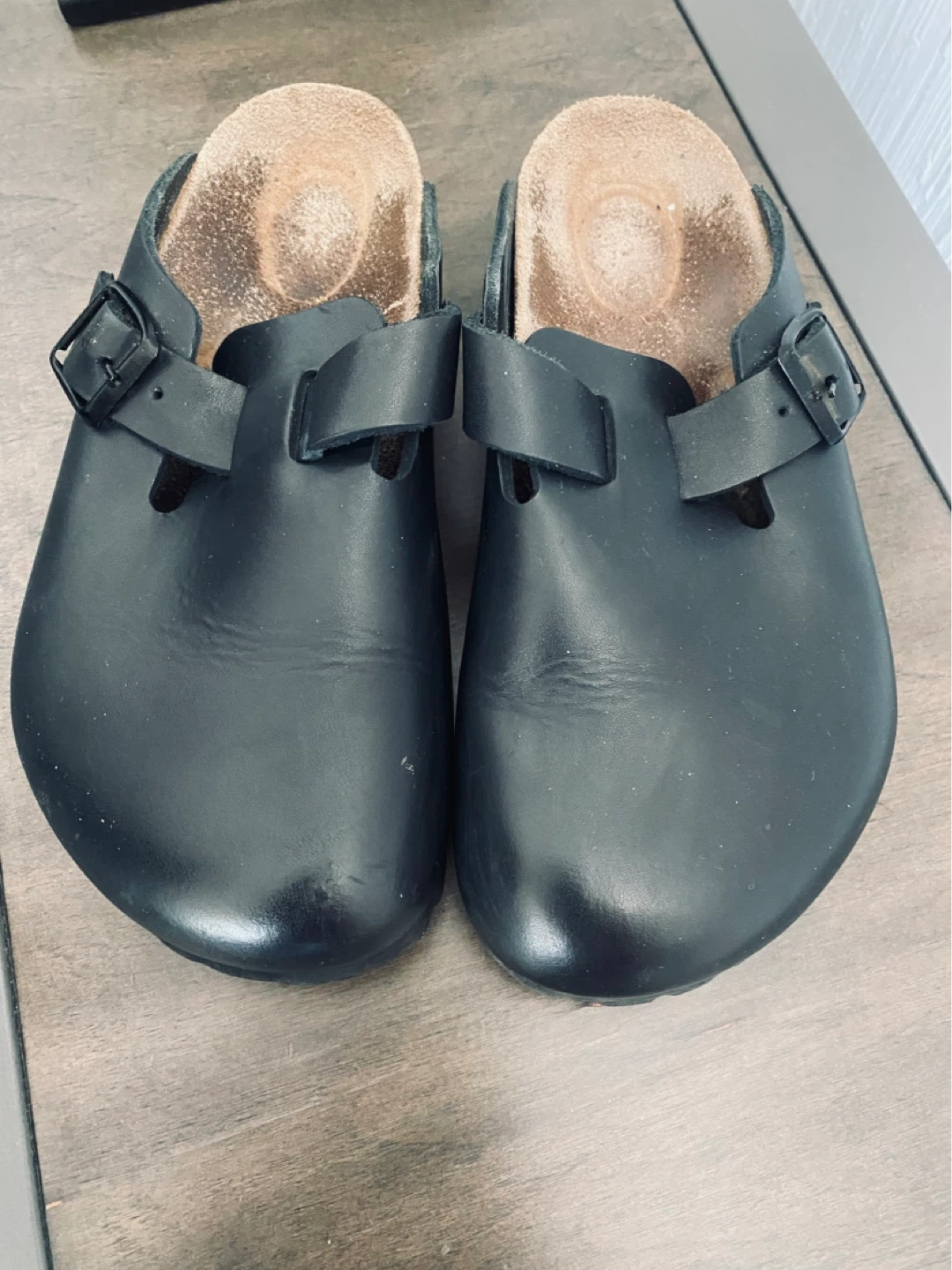 Birkenstock Black Leather Clogs size 37 -7.5 to 8