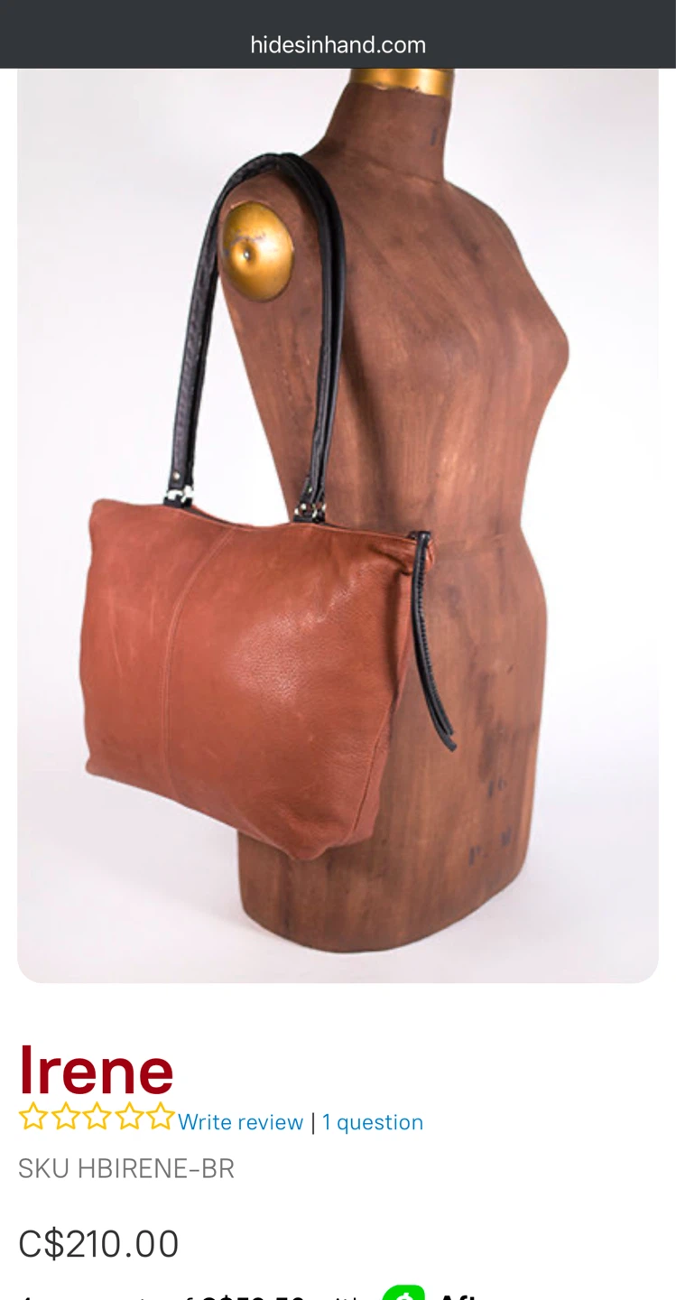 Hides In Hand Irene Leather Tote Bag / Purse - photo 5