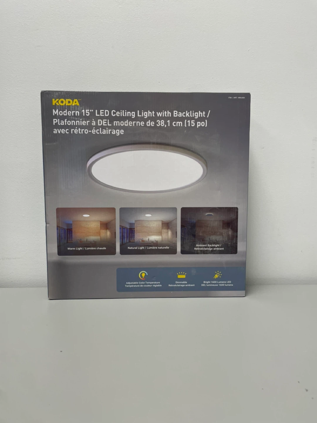 KODA Modern 15" LED Ceiling Light with Backlight