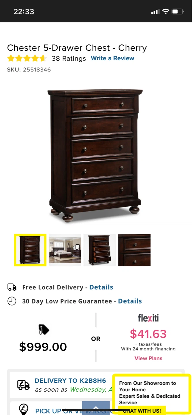 Solid Wood Cherry Chester Dresser Set (CAN DELIVER) - photo 5