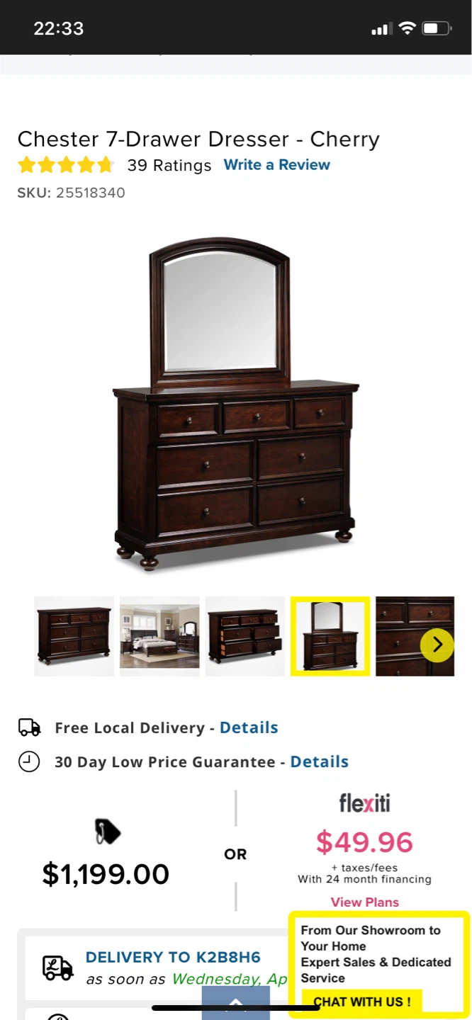 Solid Wood Cherry Chester Dresser Set (CAN DELIVER) - photo 4