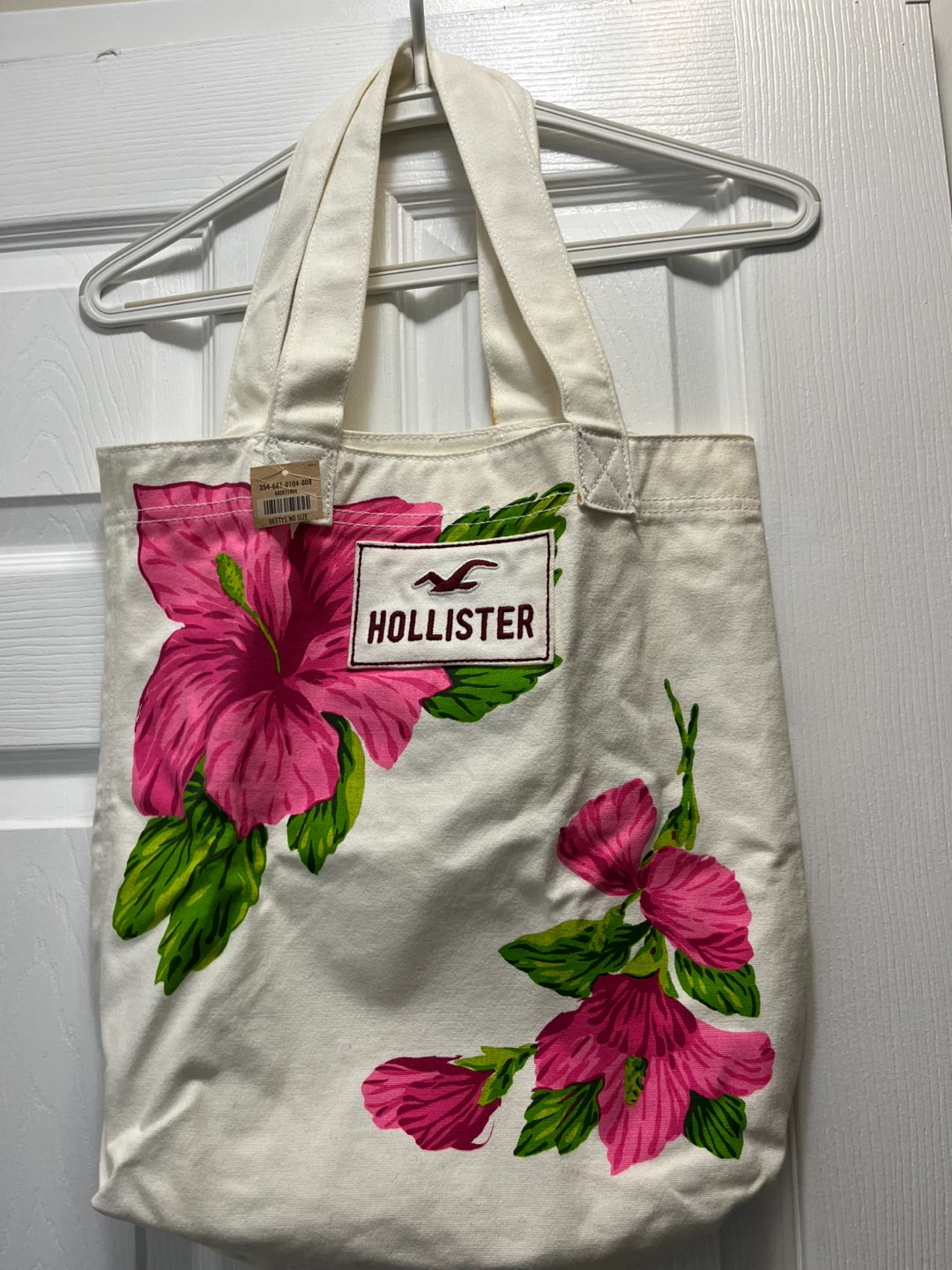 Hollister Canvas Tote Bag with Floral Print