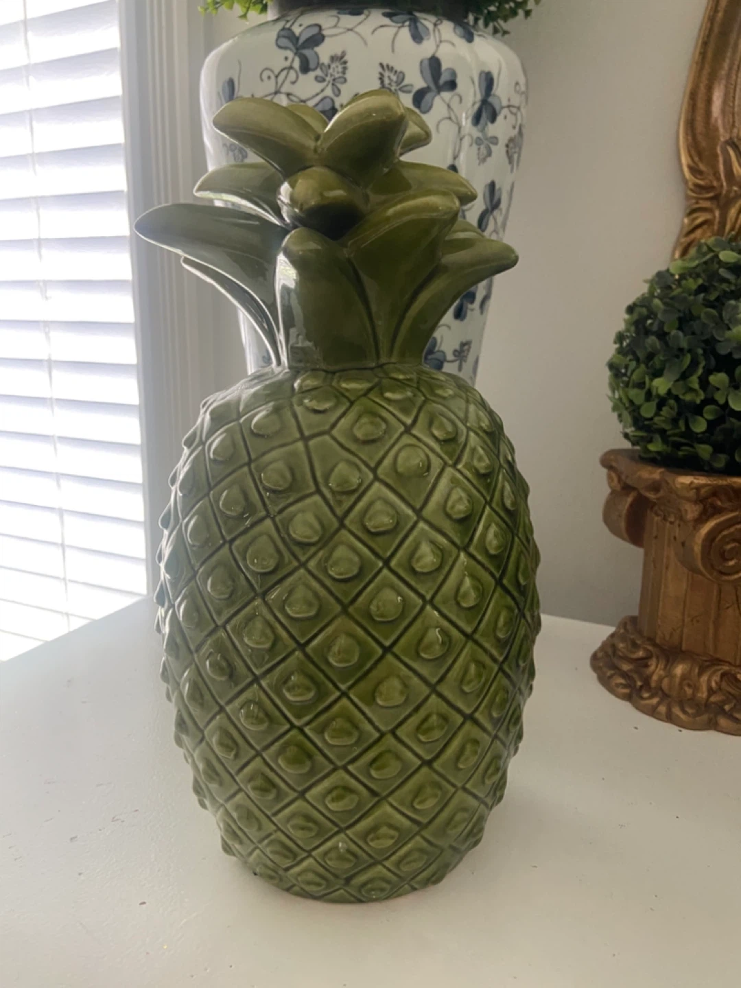 Green Pineapple 🍍 Decorative Object - 16"