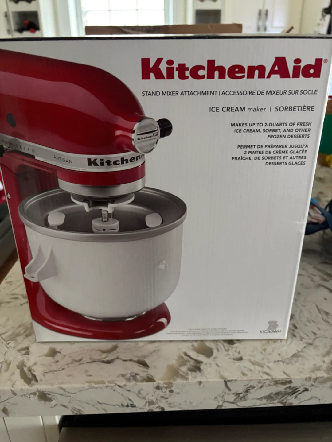 KitchenAid Ice Cream Maker Stand Mixer Attachment KICA0WH