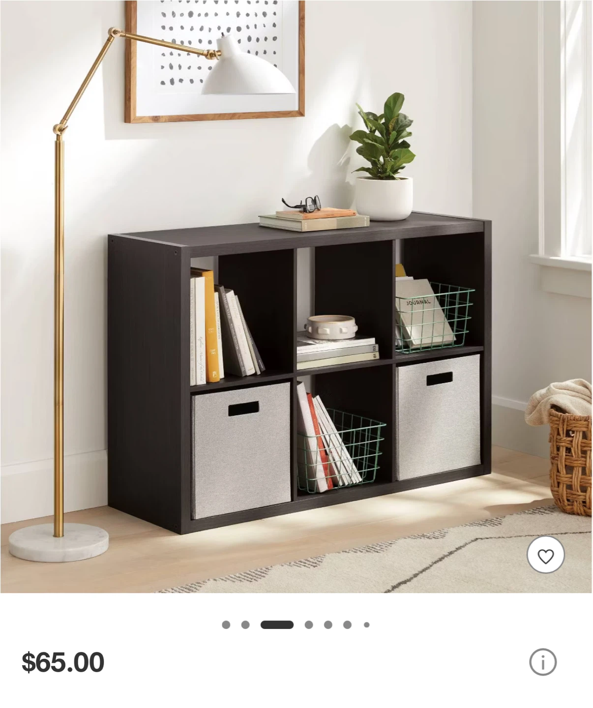 6-Cube Storage Organizer - Dark Espresso