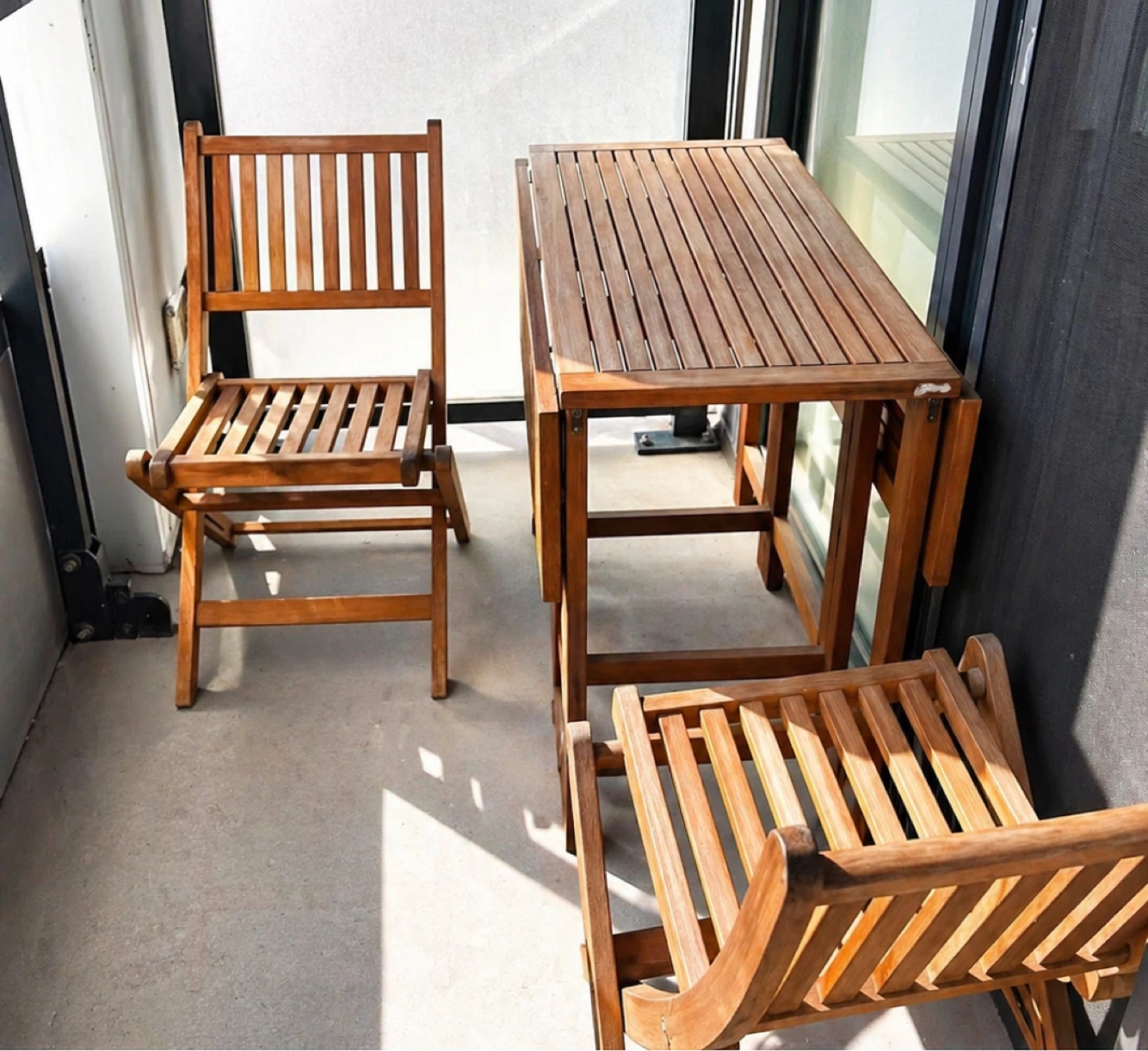 Wooden Balcony Bistro Set