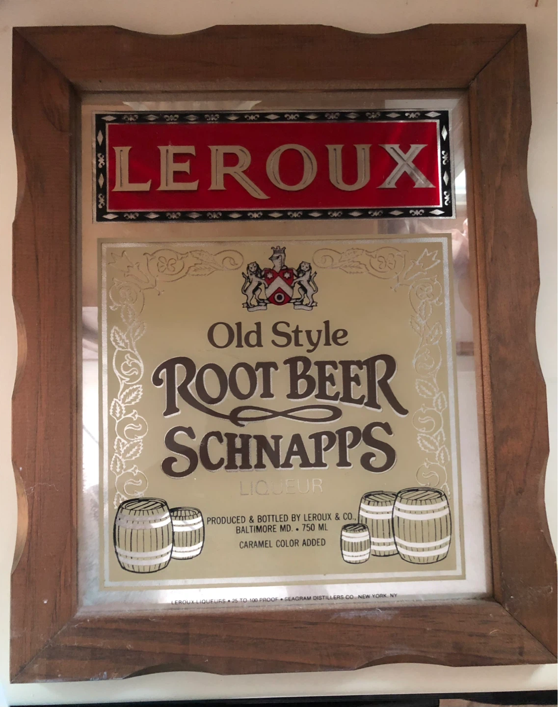 Leroux Root Beer Schnapps Liqueur Mirror