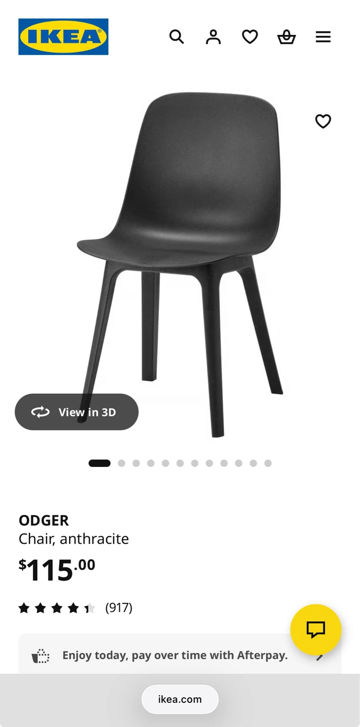 LAST SALE - IKEA ODGER Chair - Anthracite Black - photo 3