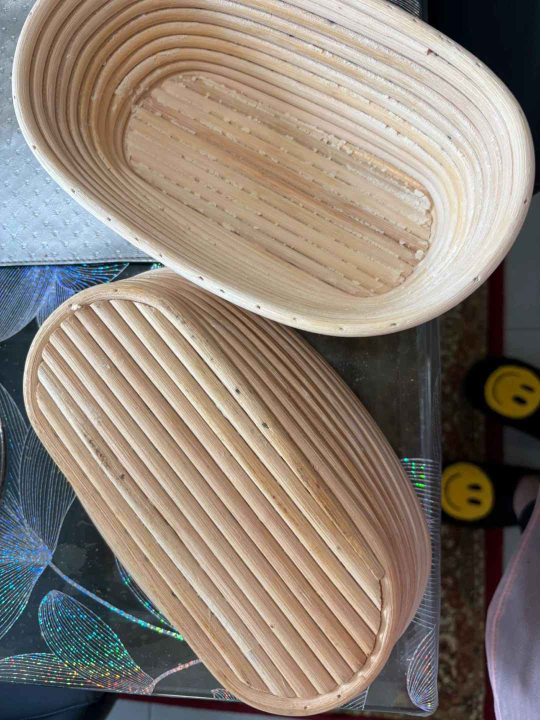 Set of 2 Oval Rattan Proofing Baskets - photo 2