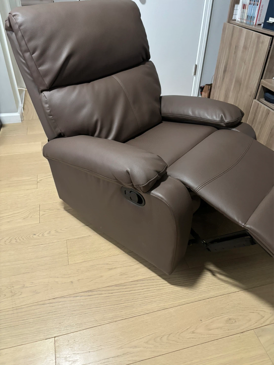 Brown Faux Leather Recliner Chair - photo 2