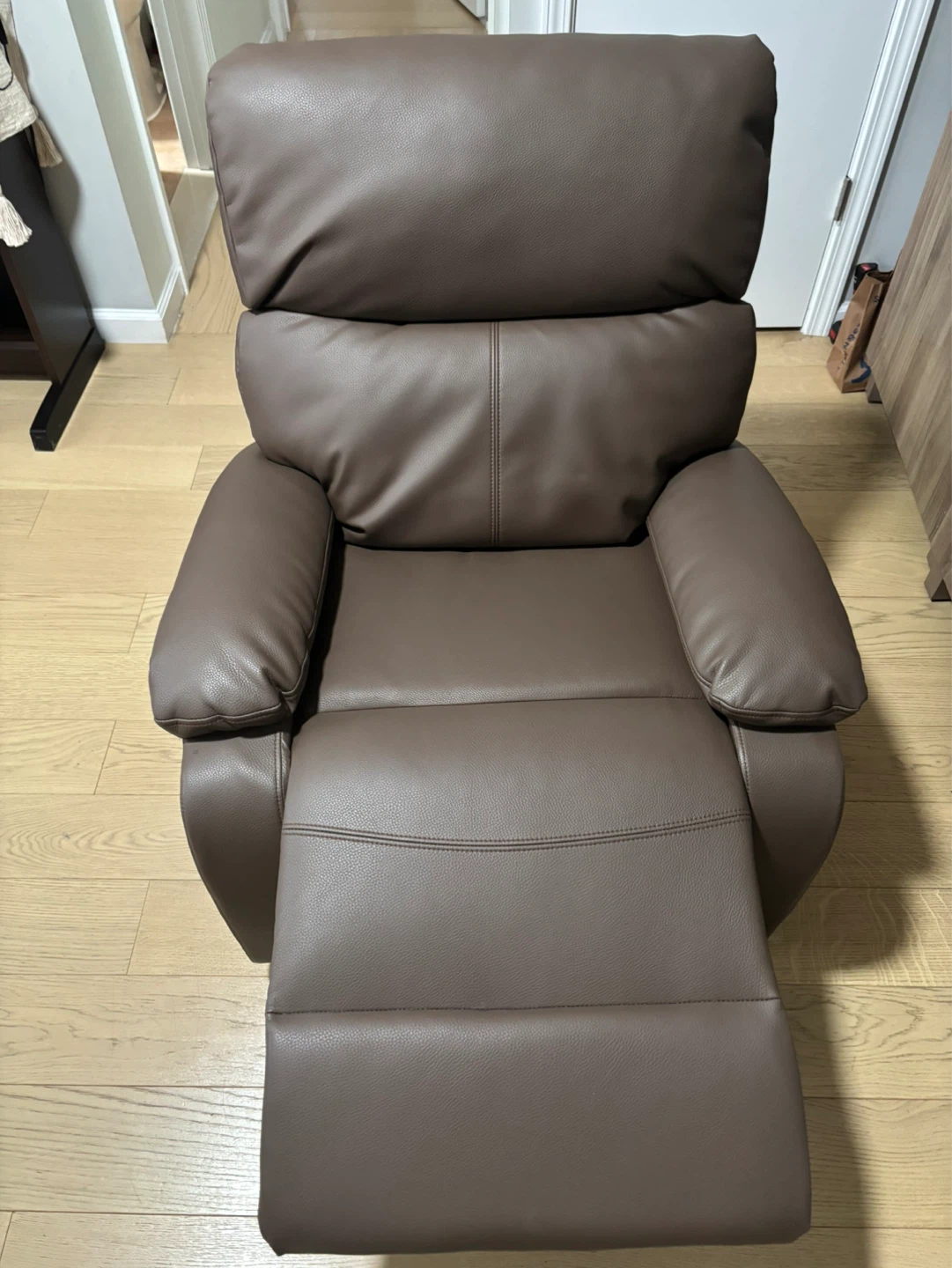 Brown Faux Leather Recliner Chair - photo 3