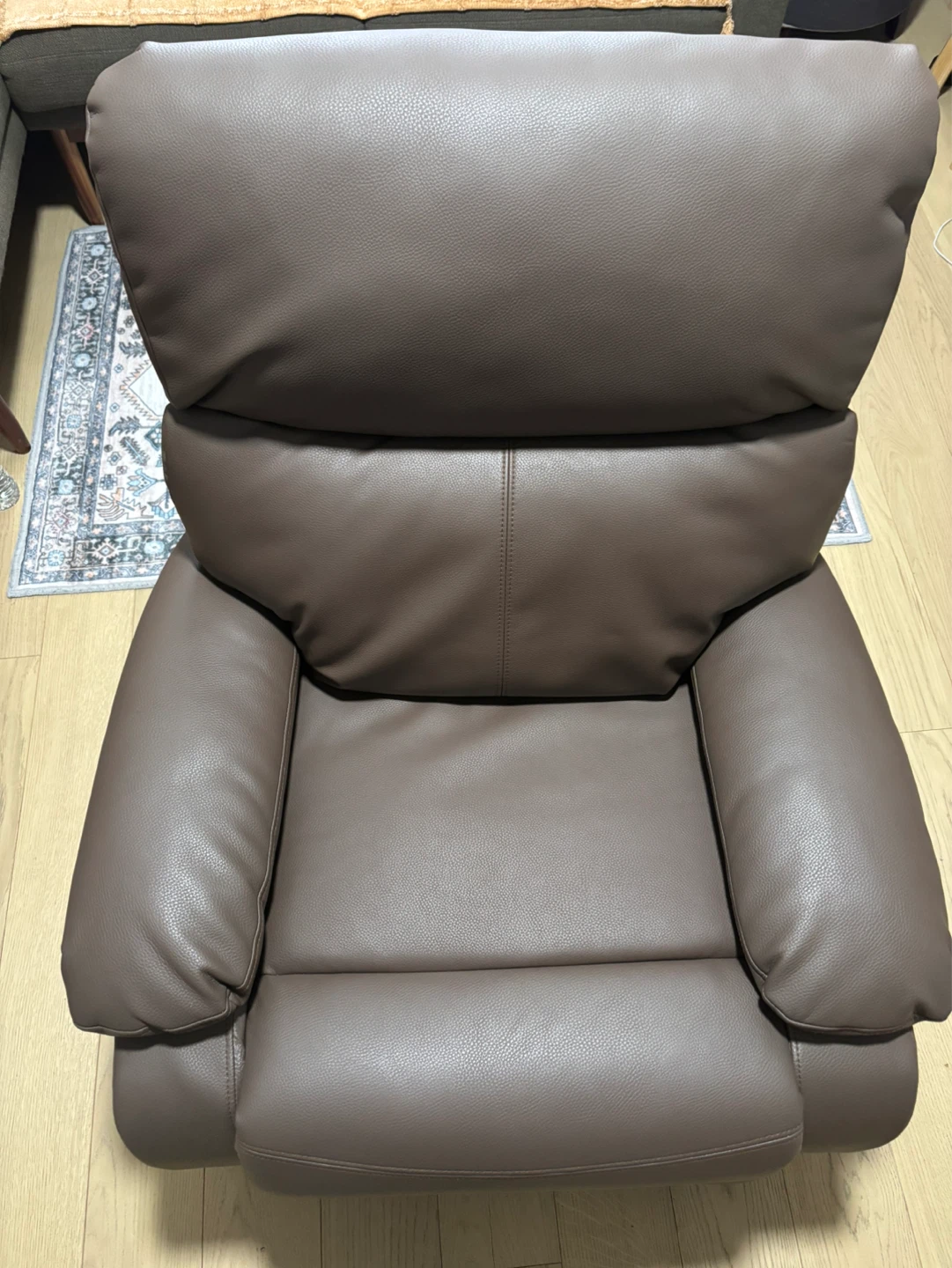 Brown Faux Leather Recliner Chair